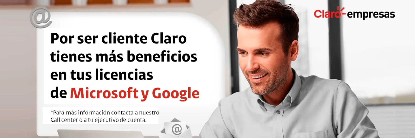 Claro Empresas El Salvador: obtené más beneficios en tus licencias Microsoft y Google Promoción Claro Empresas El Salvador con beneficios en licencias de Microsoft y Google para clientes corporativos